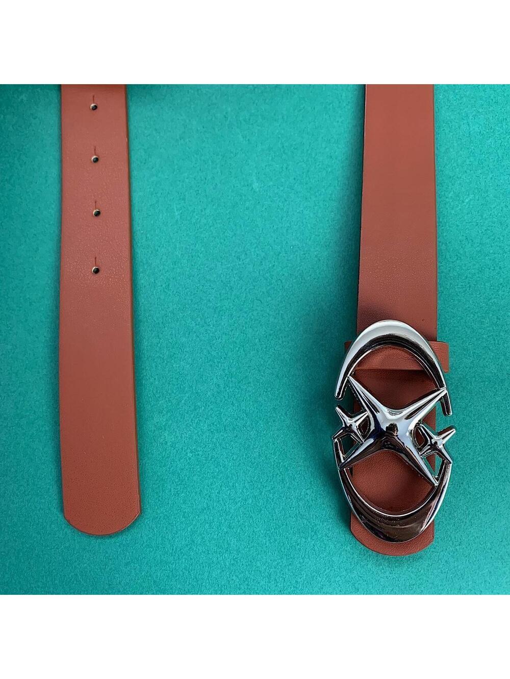 Vintage Y2K Brown Punk Cyber Star Moon Belt - Picture 8 of 8